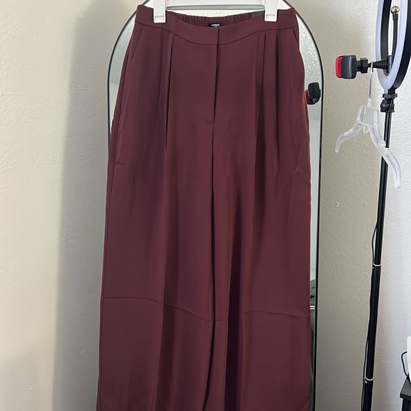 Express Pants - Express Dark Rum Wide Leg Pants